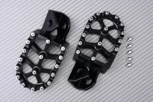 Repose-Pieds Noir en Alu Droit & Gauche Cross / Enduro YAMAHA WR 250R 2008-2020 - Picture 1 of 5