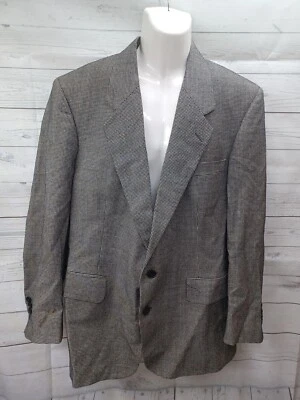 Chaqueta Blazer Rutledge's Para Hombres Tweed 2 Botones Negro Blanco Pata de Gallo Talla 44R Lana Foto 1 de 4