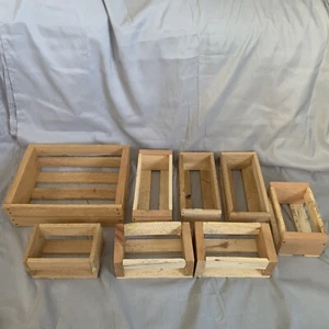 8 Pc. Set Of Small Wooden Crate - Picture 1 of 13