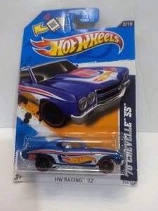 2012 Hot Wheels #172 HW Racing 2/10 '70 CHEVELLE SS Blue - Picture 1 of 2