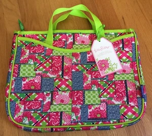 NWT Lilly Pulitzer Laptop Tote Patch Day Fits 15.4" screen Pink Green Navy - Picture 1 of 3