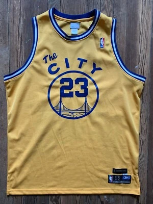 Camiseta deportiva para hombre Jason Richardson 52 XL Reebok auténtica Golden State Warriors City Foto 1 de 4