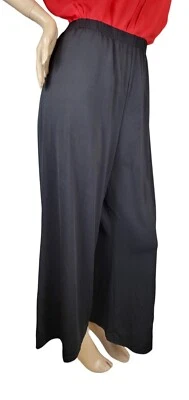 Pantalones Bob Mackie Usables Arte Negros Pierna Ancha Poliéster Spandex Mujer XLP Foto 1 de 4