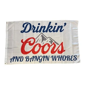 Drinkn Coors Funny Flag 3x5 ft Printed Polyester American Flag Banner Decor BEER - Picture 1 of 8