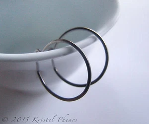 Small Titanium, Niobium, or Steel Reverse Hoops 3/4" 1" 18mm 20mm 18ga Handmade - Picture 1 of 3