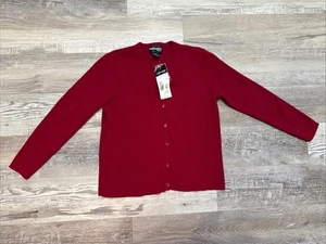 Cárdigan de Colección Y2K Para Mujer Pequeño Mediano Acanalado Elastizado Botones Ajustados Rojo Ladrillo - Imagen 1 de 5