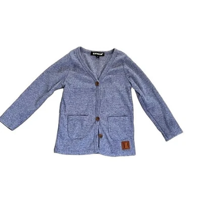 Beau Hudson Toddler Button Up Unisex Blue Ribbed Knit Cardigan US 2T Casual - Image 1 of 4
