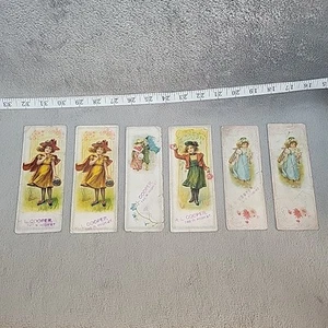 6 Antique Baldwin Pianos Trade Cards Victorian Ephemera H.L. Cooper Bookmarks - Picture 1 of 8