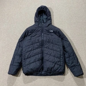 The North Face Puffer Jacket Boys Large Black Reversible Youth - Picture 1 of 15