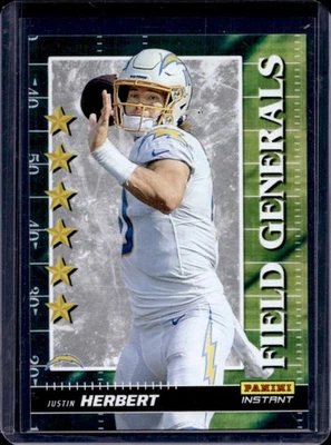 2021 Panini Instant Field Generals Justin Herbert #FG18 Chargers - Image 1 of 2