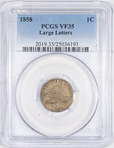 1858 Large Letters Flying Eagle Cent PCGS VF35 Choice Very Fine - Picture 1 of 4