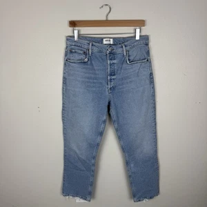 Agolde Riley High Rise Straight Crop Jeans Dynamic Light Wash Gr. 30 Button Fly - Bild 1 von 8