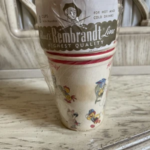 Vintage 8 Reeds Rembrandt Paper Cups Mid century Woody Woodpecker 1957 Lantz USA - Picture 1 of 10