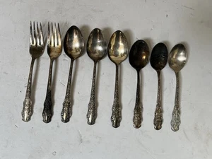 Lot Of 8 Towel 1968 Silverware Forks And Spoons - Picture 1 of 7