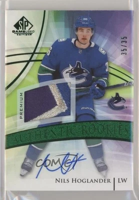 2020 Upper Deck SP Game Used Green /35 Nils Hoglander RPA Rookie Patch Auto RC - Image 1 of 2