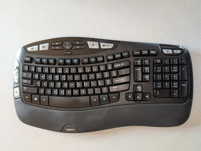 Logitech K350 Wireless Wave Keyboard No USB Dongle Tested Works! Good condition  - Image 1 of 4