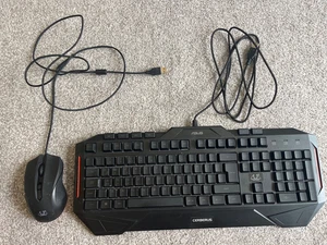 ASUS CERBERUS KEYBOARD and mouse set UK gaming esports LED Red - Picture 1 of 1