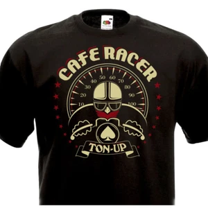 T-Shirt CAFE RACER TON-UP Vintage Motorcycle Biker Motard Triumph BSA Triton BMW - Imagen 1 de 1