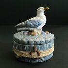 Harbor Seagull On Post Trinket Box 4In Napcoware Bisque Porcelain Taiwan Vintage