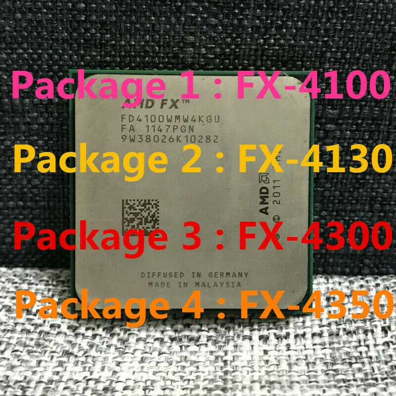 AMD FX-4100 FX-4130 FX-4300 FX-4350 CPU Quad-Core Socket AM3+ Processor - Bild 1 von 3