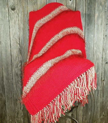 NUEVA Manta Afgana Roja Tostada Beige Multi Suave Hecha a Mano Tejida Decoración Casa de Campo Foto 1 de 4