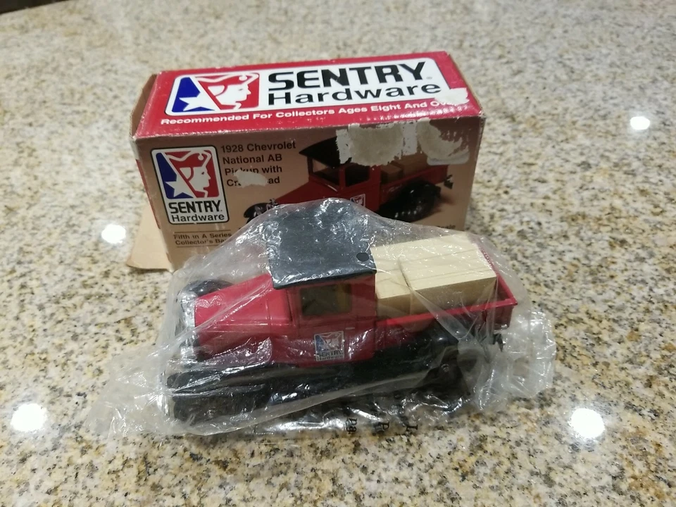 Liberty 1928 Chevrolet National AB Pickup w/Crate load Sentry Hardware Coin Bank - Image 1 of 1