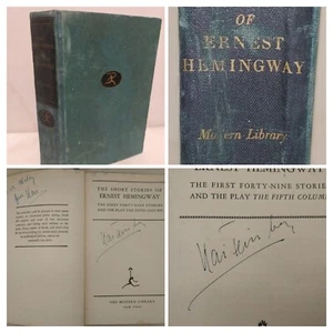 The Short Stories of Ernest Hemingway Modern Library New York 1938 Autograph (?) - Picture 1 of 11