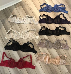 Eight Empriente Lace Bras 32G Blue, two Black, Red, Champagne, Nude, two White - Picture 1 of 9