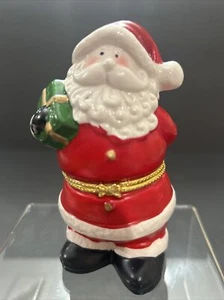 Santa Claus Porcelain Trinket Hinged Box - Picture 1 of 8