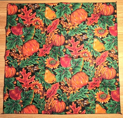 Pañuelo Bandana 21" Otoño Otoño Indio Maíz Calabaza Bellota C8 De Colección Nuevo de Lote Antiguo Foto 1 de 4