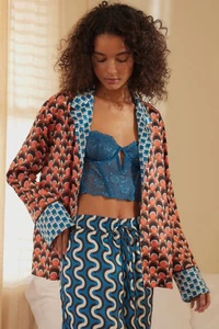 Anthropologie By Anthropologie Long-Sleeve Pajama Top SIZE M new nwt - Picture 1 of 4