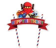 Ninjagoing Torta Bandierine Banner Topper Decorazione Bambini Compleanno Party
