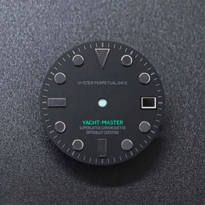 DS YACHT-Series Black Lume Dark Green Glows 28.5mm Dial NH35 4r36 SUB Mod SKX007 - Picture 1 of 5
