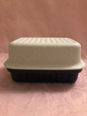 Tupperware  Der kleine Bäckermeister Brotbehälter Brotbox Blau/weiss gesprenkelt - Bild 1 von 3