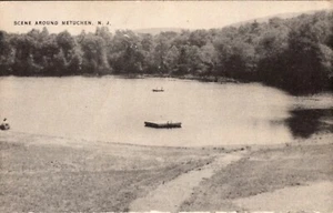 Metuchen NJ Scene Around Metuchen NJ View of Lake Area Postcard Posted 1950 - Picture 1 of 2
