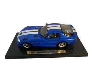 ⭐️Maisto Blue Dodge Viper GTS 1996 Die Cast 1:18 Scale On Base⭐️ - Picture 1 of 21