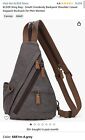 Davidnile Style Kl928 Soft Brown Gray Sling Bag, Crossbody Shoulder Backpack