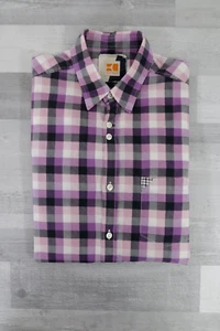 Camisa morada a cuadros Hugo Boss para hombre talla mediana - Imagen 1 de 10