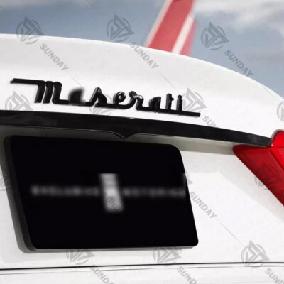 For Maserati Gloss Black Trunk Car Letters Nameplate 3D ABS Emblem Badges Sport - Image 1 of 4