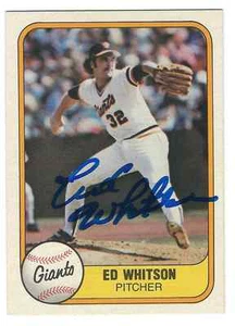 Signed ED WHITSON 1981 FLEER San Francisco Giants  Card # 444 - COA - Picture 1 of 1