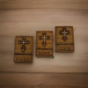 Faith, Hope Love Bible Verse Inspirational Wall Art Christian Ceramic Wall Art - Picture 1 of 8