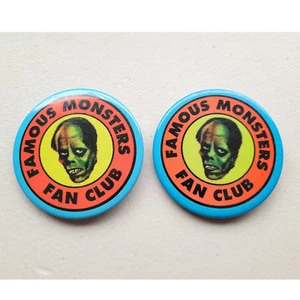 Vintage Famous Monsters Fan Club Warren Publishing Co Horror Pins Buttons - Picture 1 of 3