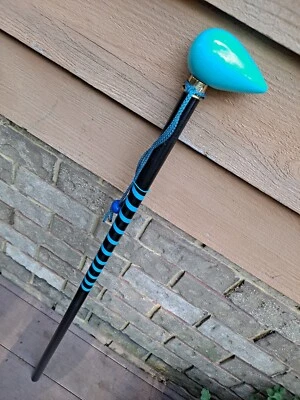 🥚 Ovo Azul Correspondente Espiral Shilleagh/Cana/Walking-Stick Preto 38" 🇺🇸 EUA - Imagem 1 de 4
