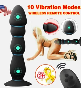 Vibrating Butt Plug Anal Dildo Prostate Massager Vibrator Sex Toy for Men Women - Picture 1 of 12