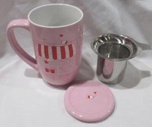 TAZA NÓRDICA DE TÉ DAVIDS con tapa, infusor 16 oz rosa TIENDA DE TÉ RETRO DÍA DE SAN VALENTÍN - Imagen 1 de 12