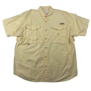 Columbia PFG Bonehead gelb S/S Hemd mit Knopfleiste 100% Baumwolle Polyester gefüttert XXL - Bild 1 von 12