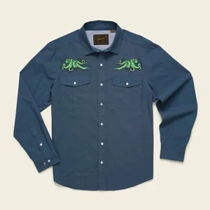 Camiseta a Presión Gaucha Howler Brothers Pulpo Cobalto Microstripe 2XL - NUEVA Sellada - Imagen 1 de 7