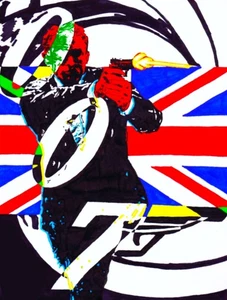 Original ink and marker drawing James Bond 007 - Picture 1 of 2
