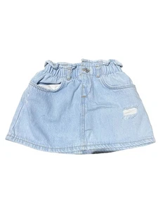 ZARA KIDS Girls Light Denim Paperbag High Waist Skirt Size 2-3 Years - Picture 1 of 5