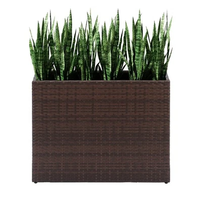 Tall Planters for Outdoor Plants Handmade Wicker Large Rectangular Block Plan... - Image 1 of 4
